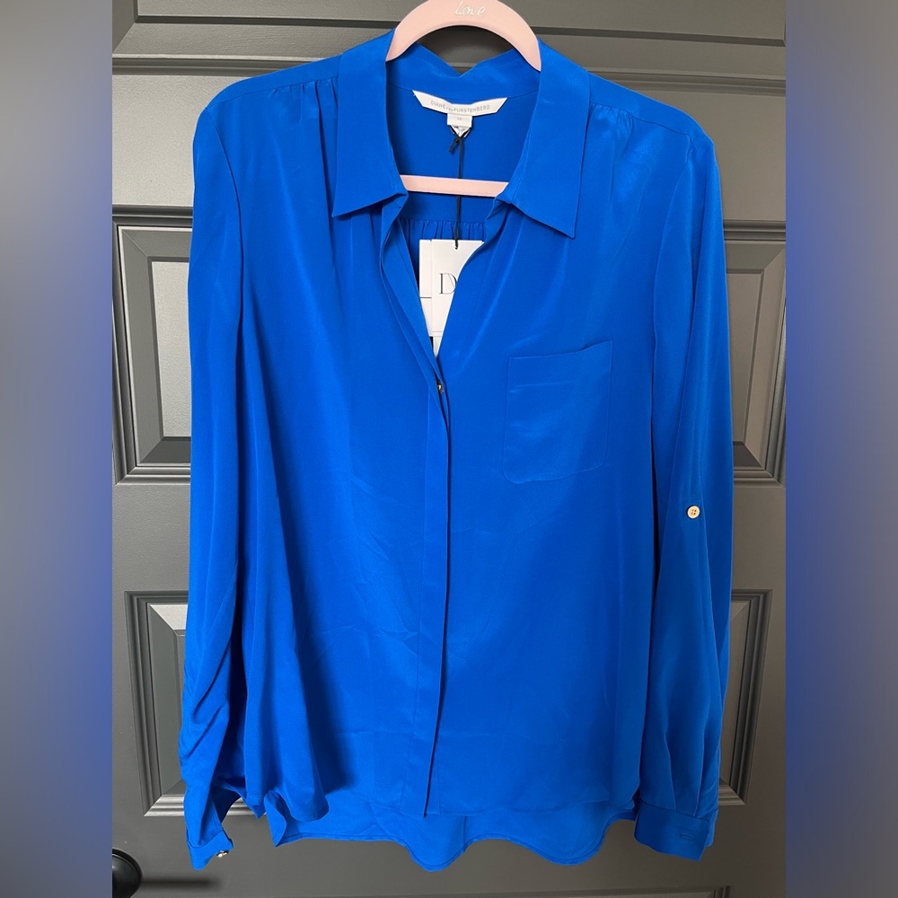Diane Von Furstenberg Silk Button Up Top